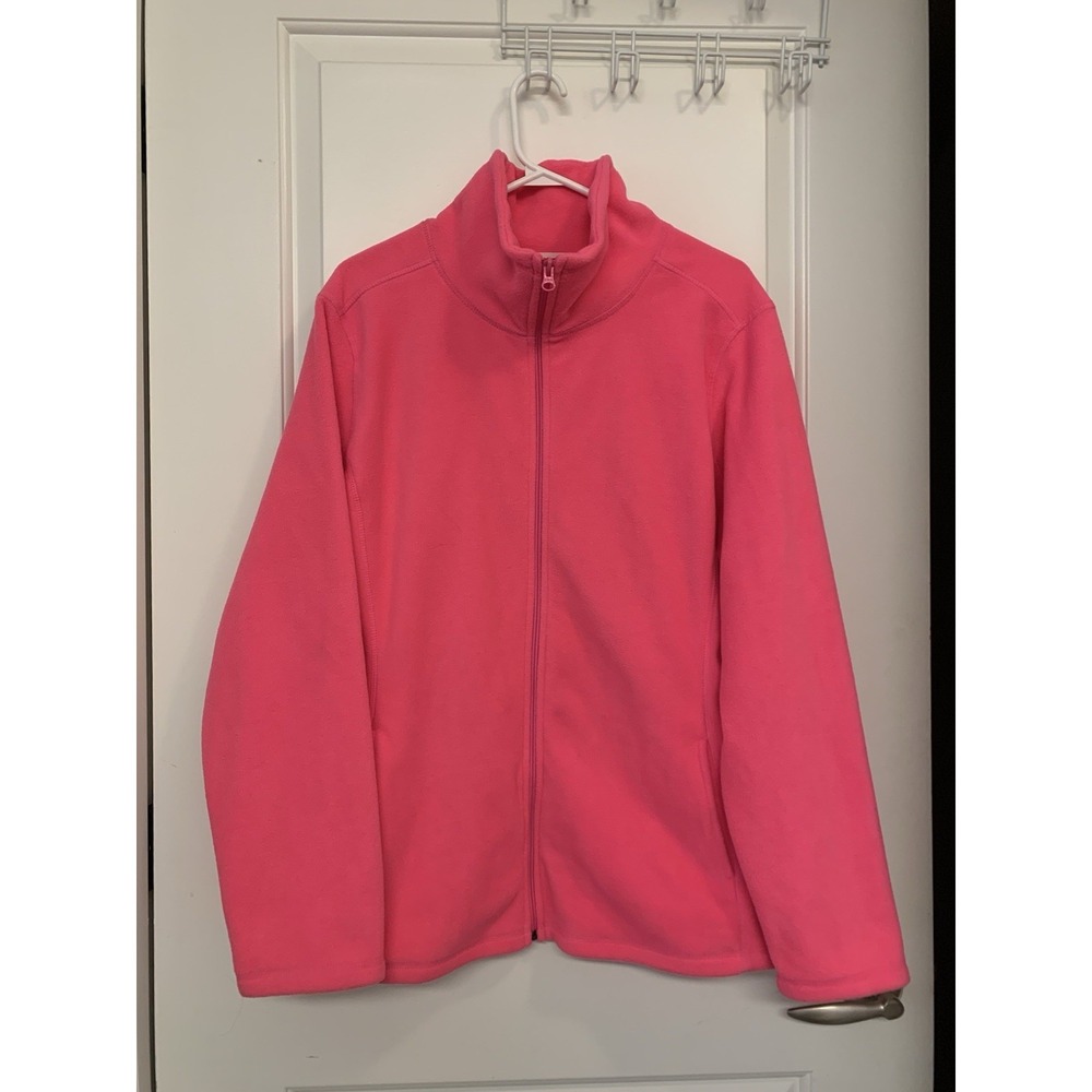 Old Navy Neon Pink Fleece XL‎ Full Zip Bright Monochrome Dopamine